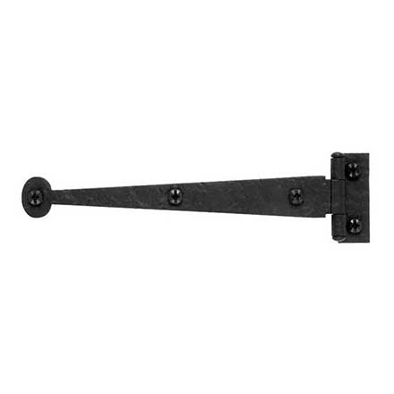 Acorn Manufacturing [RIXBQ] Steel Cabinet Strap Hinge - Bean End - Rough - Surface Mount - Flush - Matte Black Finish - 6 7/8" L - Pair