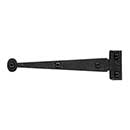 Acorn Manufacturing [RIXBQ] Steel Cabinet Strap Hinge - Bean End - Rough - Surface Mount - Flush - Matte Black Finish - 6 7/8&quot; L - Pair