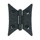 Acorn Manufacturing [RJ1BQ] Steel Cabinet Butterfly Hinge - Rough - Surface Mount - Flush - Matte Black Finish - 2 9/16" H x 2" W - Pair