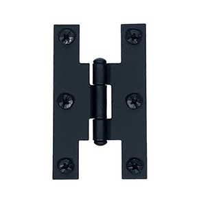 Acorn Manufacturing [AH1BQ] Steel Cabinet H-Hinge - Surface Mount - Flush - Matte Black Finish - 3" H x 1 13/16" W - Pair