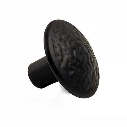 Acorn Manufacturing [RPGBP] Cast Aluminum Cabinet Knob - Rough - Matte Black Finish - 1 3/8" Dia.