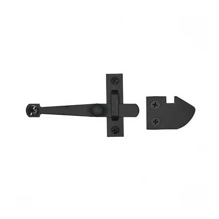 Acorn Manufacturing [AL9BR] Forged Iron Cabinet Drop Bar Latch - Smooth - Knob - Matte Black Finish - 4&quot; L 