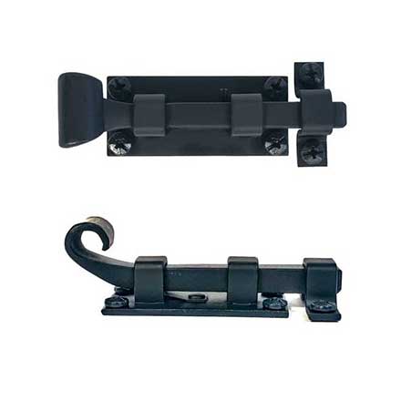 Acorn Manufacturing [ALABP] Forged Iron Cabinet Latch - Smooth - Square Bolt - Matte Black Finish - 3 1/4&quot; L