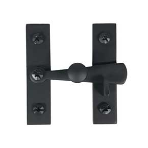 Acorn Manufacturing [ALJBR] Forged Iron Cabinet Latch - Smooth - Knob & Bar - Matte Black Finish - 1 7/8" L