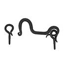 Acorn Manufacturing [ALPBP] Forged Iron Cabinet Latch - Hook &amp; Eye - Matte Black Finish - 3&quot; L