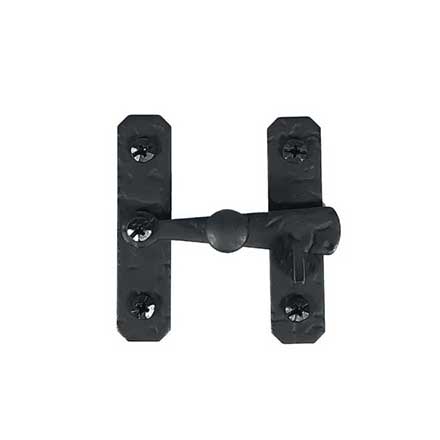 Acorn Manufacturing [RLDBP] Forged Iron Cabinet Latch - Rough - Knob &amp; Bar - Matte Black Finish - 1 7/8&quot; L