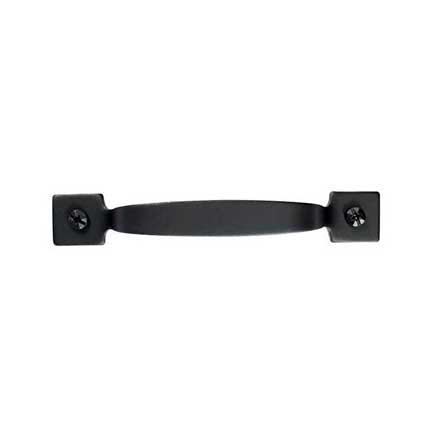 Acorn Manufacturing [APCBP] Forged Iron Cabinet Pull Handle - Smooth - Small Square Ends - Matte Black Finish - 4 1/8&quot; C/C - 4 7/8&quot; L