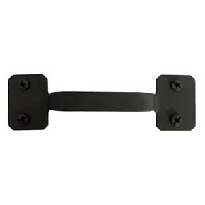 Acorn Manufacturing [APGBP] Forged Iron Cabinet Pull Handle - Smooth - Large Square Ends - Matte Black Finish - 4" C/C - 5" L