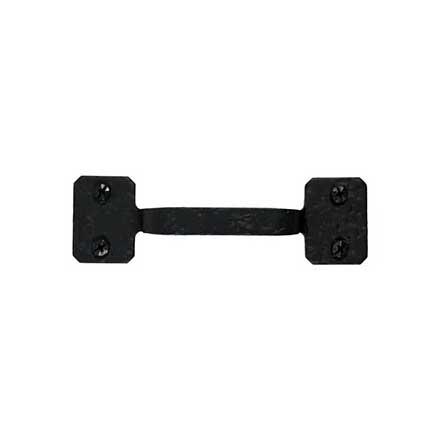 Acorn Manufacturing [RP3BP] Forged Iron Cabinet Pull Handle - Rough - Large Square Ends - Matte Black Finish - 4&quot; C/C - 5&quot; L