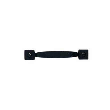 Acorn Manufacturing [RP6BP] Forged Iron Cabinet Pull Handle - Rough - Small Square Ends - Matte Black Finish - 4 1/8&quot; C/C - 4 7/8&quot; L