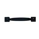 Acorn Manufacturing [RP6BP] Forged Iron Cabinet Pull Handle - Rough - Small Square Ends - Matte Black Finish - 4 1/8" C/C - 4 7/8" L