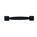 Acorn Manufacturing [RP6BP] Forged Iron Cabinet Pull Handle - Rough - Small Square Ends - Matte Black Finish - 4 1/8&quot; C/C - 4 7/8&quot; L