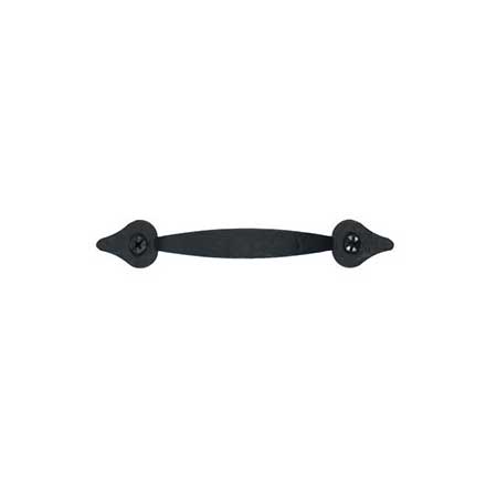 Acorn Manufacturing [RP7BP] Forged Iron Cabinet Pull Handle - Rough - Spear Ends - Matte Black Finish - 3 9/16&quot; C/C - 5 1/16&quot; L