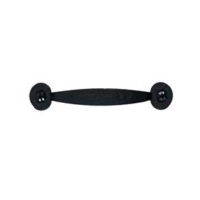 Acorn Manufacturing [RPWBP] Forged Iron Cabinet Pull Handle - Rough - Bean Ends - Matte Black Finish - 3 1/2" C/C - 4 1/4" L