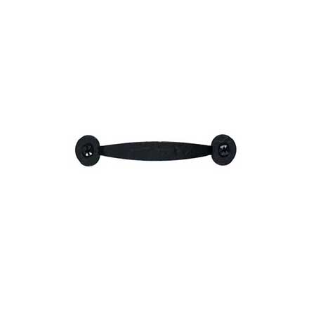 Acorn Manufacturing [RPWBP] Forged Iron Cabinet Pull Handle - Rough - Bean Ends - Matte Black Finish - 3 1/2&quot; C/C - 4 1/4&quot; L