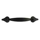 Acorn Manufacturing [APBBP] Forged Iron Cabinet Pull Handle - Smooth - Spear Ends - Matte Black Finish - 3 9/16" C/C - 5 1/16" L