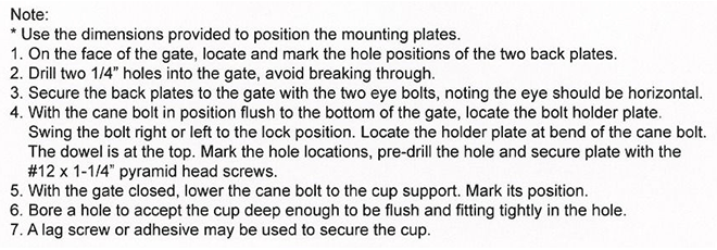 Acorn [RLCBP] Gate Cane Bolt