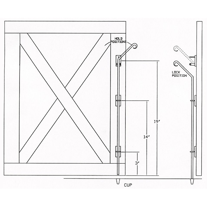 Acorn [RLCBP] Gate Cane Bolt