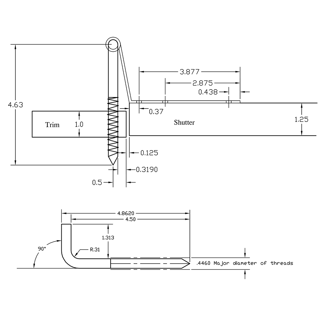 Acorn [AKABR] Shutter Hinge Set