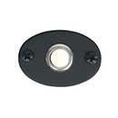 Acorn Manufacturing [AMQBP] Forged Iron Door Bell Button - Bean - Smooth - Matte Black Finish - 2 3/8" L