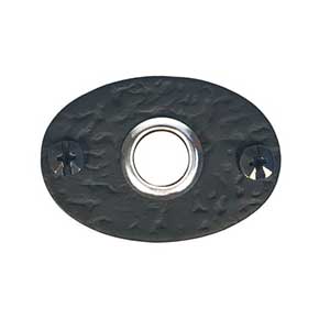 Acorn Manufacturing [RLJBP] Forged Iron Door Bell Button - Bean - Rough - Matte Black Finish - 2 3/8" L