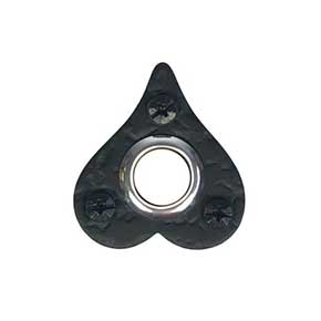 Acorn Manufacturing [RMKBP] Forged Iron Door Bell Button - Heart - Rough - Matte Black Finish - 1 7/8" L