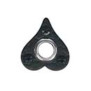Acorn Manufacturing [RMKBP] Forged Iron Door Bell Button - Heart - Rough - Matte Black Finish - 1 7/8" L