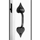 Acorn Manufacturing [RTXBI] Cast Iron Door Thumb Drop Latch Set - Small Heart - Matte Black Finish - 9 1/4&quot; L