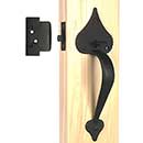 Acorn Manufacturing [RUMBI] Cast Iron Door Thumb Drop Latch Set - Heart - Matte Black Finish - 11" L