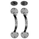 Acorn Manufacturing [ATYBD] Forged Iron Entrance Door Dummy Latch Set - Double Handle - Double Bean - Matte Black Finish