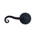 Acorn Manufacturing [IWEBL] Forged Iron Door Dummy Lever Set - Round Plate - Left Hand - Matte Black Finish