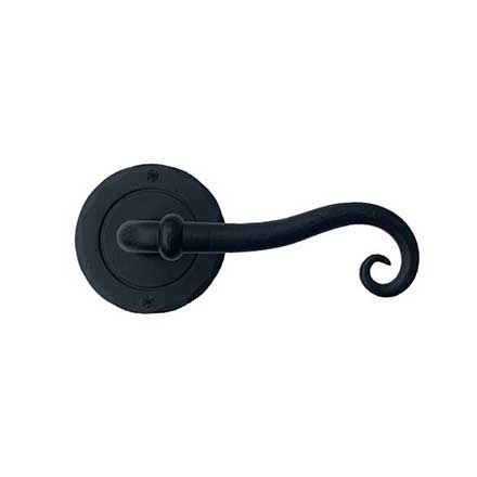 Acorn Manufacturing [IWEBW] Forged Iron Door Dummy Lever Set - Round Plate - Right Hand - Matte Black Finish