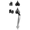Acorn Manufacturing [RT2BD] Forged Iron Entrance Door Dummy Latch Set - Handle & Knob - Small Heart - Matte Black Finish