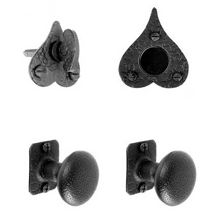 Acorn Manufacturing [RTJBD] Cast Iron Entrance Door Dummy Knob Set - Double Knob - Matte Black Finish