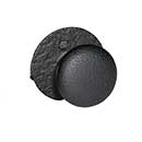 Acorn Manufacturing [RUGBD] Forged Iron Door Dummy Knob Set - Textured Round Plate - Matte Black Finish