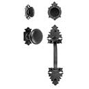 Acorn Manufacturing [WT1BD] Cast Iron Entrance Door Dummy Latch Set - Handle &amp; Knob - Large Double Warwick Handle - Matte Black Finish