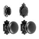 Acorn Manufacturing [WTJBD] Forged Iron Entrance Door Dummy Knob Set - Double Knob - Warwick w/ Knob - Matte Black Finish