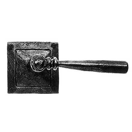 Acorn Manufacturing [IULBD] Forged Iron Door Dummy Lever Set - Square Plate - Matte Black Finish