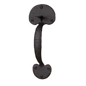 Acorn Manufacturing [RUTBD] Cast Iron Door Drop Latch Dummy Handle - Bean - Matte Black Finish - 9 1/2" L