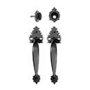 Acorn Manufacturing [WT4BI] Cast Iron Entrance Door Mortise Lockset - Double Handle - Large Warwick Handle - Matte Black Finish