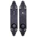 Acorn Manufacturing [WTFBI] Forged Iron Entrance Door Tubular Lockset - Warwick Plates w/ Knob - Matte Black Finish