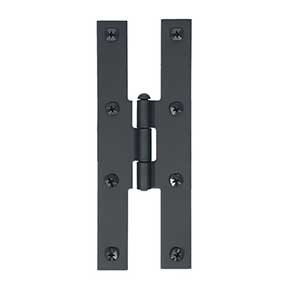 Acorn Manufacturing [AH7BQ] Steel Door H-Hinge - Surface Mount - Flush - Smooth - Matte Black Finish - 7" H x 2 1/2" W - Pair