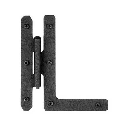 Acorn Manufacturing [RH8BQ] Steel Door HL-Hinge - Surface Mount - Flush - Rough - Matte Black Finish - 7" H x 6 5/16" W - Pair