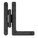 Acorn Manufacturing [RH8BQ] Steel Door HL-Hinge - Surface Mount - Flush - Rough - Matte Black Finish - 7" H x 6 5/16" W - Pair