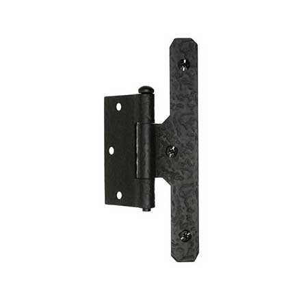 Acorn Manufacturing [RH9BQ] Steel Door H-Hinge - Half Surface Mount - Rough - Matte Black Finish - 7&quot; H x 1 9/16&quot; W - Pair