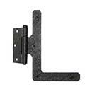 Acorn Manufacturing [RHABQ] Steel Door HL-Hinge - Half Surface Mount - Rough - Matte Black Finish - 7" H x 5 1/2" W - Pair