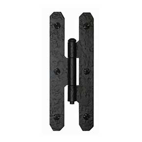 Acorn Manufacturing [RH7BQ] Steel Door H-Hinge - Surface Mount - Flush - Rough - Matte Black Finish - 7" H x 2 1/2" W - Pair