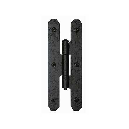 Acorn Manufacturing [RH7BQ] Steel Door H-Hinge - Surface Mount - Flush - Rough - Matte Black Finish - 7&quot; H x 2 1/2&quot; W - Pair