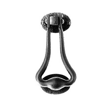 Acorn Manufacturing [RM4BG] Forged Iron Door Knocker - Bean - Matte Black Finish - 6 1/2&quot; L