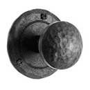 Acorn Manufacturing [IWABI] Forged Iron Door Passage Knob Set - Hammered Knob - Round Plate - Matte Black Finish